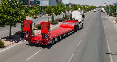 4 axle lowbed semi trailer 4 axle steering